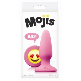 Розовая силиконовая пробка среднего размера Emoji ILY - 10,2 см.