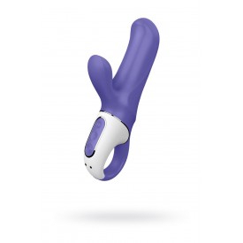 Фиолетовый вибратор Satisfyer Vibes Magic Bunny с клиторальным отростком - 17,6 см.